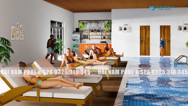 Công trình bể bơi trong nhà tại Nam Định - Diện tích 60M2